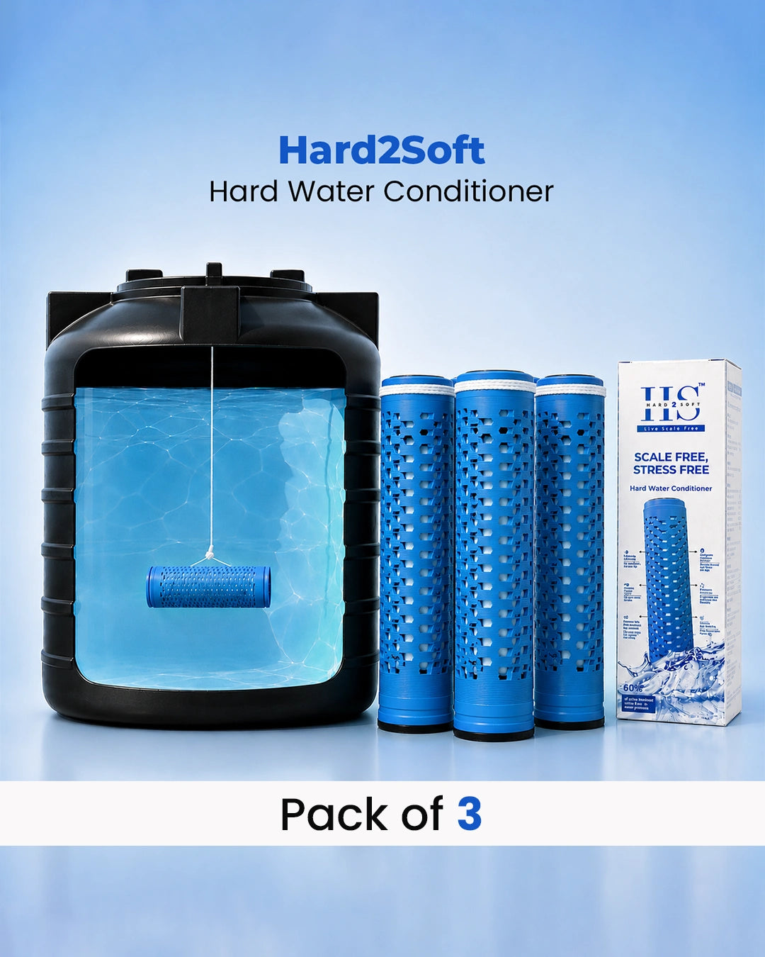 HARD2SOFT Hard Water Conditioner (Pack of 3)