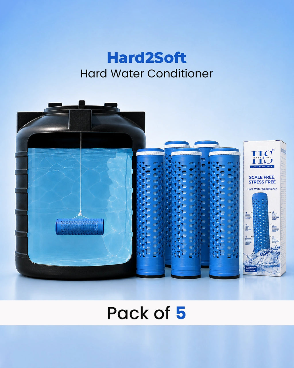 HARD2SOFT Hard Water Conditioner (Pack of 5)